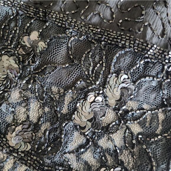 TAN CHHO SILK vintage embellish beads and sequins tunic style blouse - Picture 9 of 13